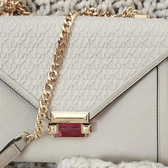 Michael Kors Light Gray Leather Shoulder Bag - Picture 2 of 2